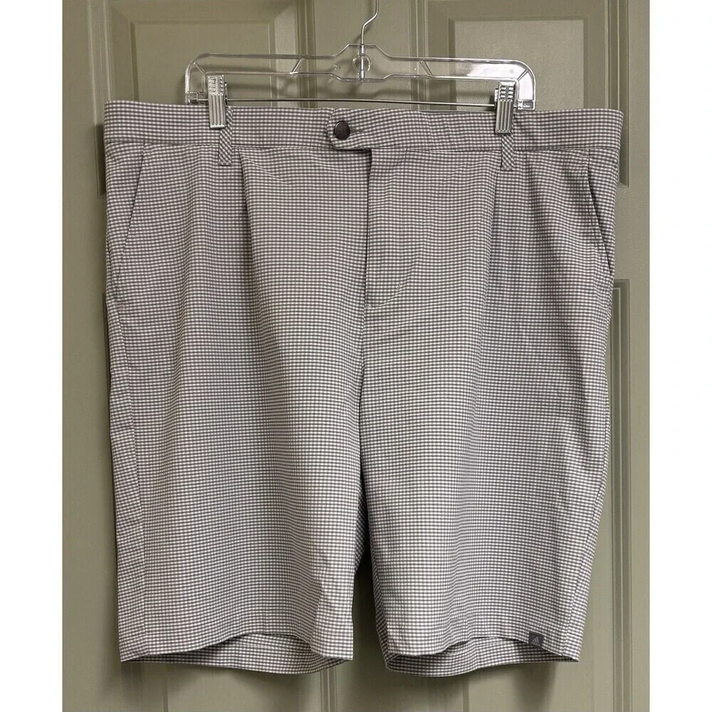ADIDAS Gray Gingham Golf Short Men's 40 Performance 10